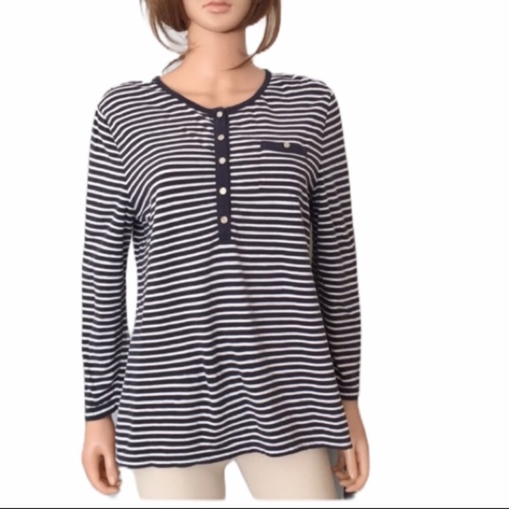 Ralph Lauren Chaps blue and white striped top